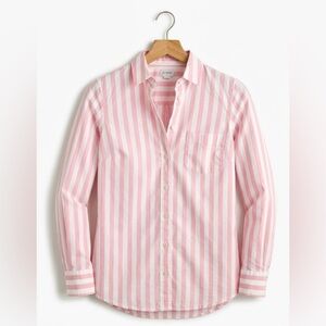 J.Crew Pink White Striped Stretch Cotton Button Down Shirt Top Size XXS